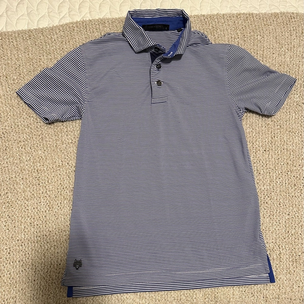 Greyson Polo Purple Blue Boys Large